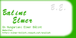balint elmer business card