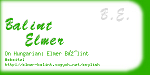 balint elmer business card